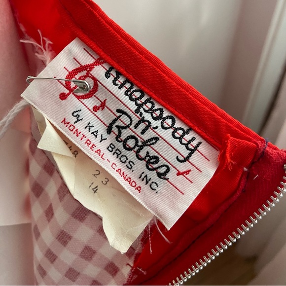 70s ´Rhapsody n Robes’ vintage red gingham maxi dress. - Picture 7 of 7